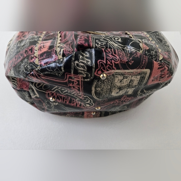 CRYSTAL BALL TOTE BAG PINK BLACK GOLD - Picture 5 of 9